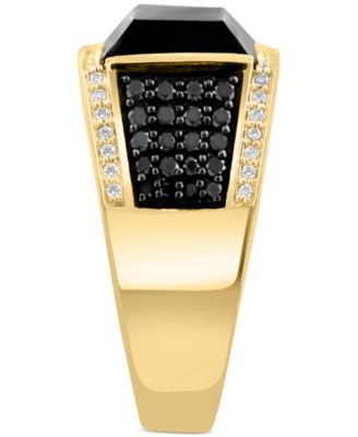 EFFY&reg; Men's Onyx & Diamond (3/4 ct. t.w.) Ring in 14k Gold