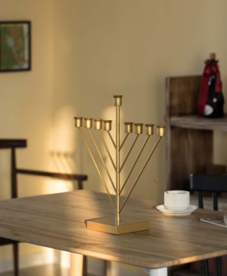 9 Branch Electric Chabad Judaic Chanukah Menorah with LED Candle Design Candlestick