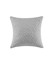 Origami Knit Quilted Top Decorative Pillow, 18" x 18"