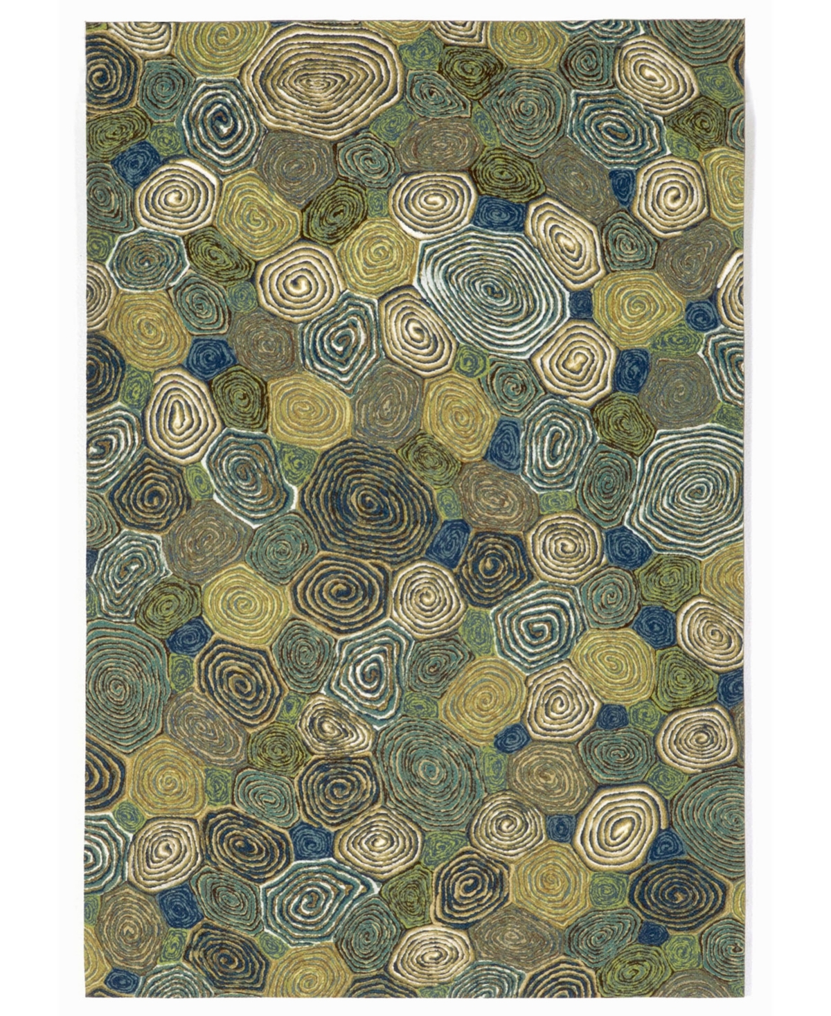 Shop Liora Manne Visions Iii Giant Swirls 2' X 3' Outdoor Area Rug In Green,blue