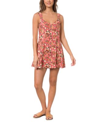 Hurley - Juniors' Printed Button-Front Skater Dress