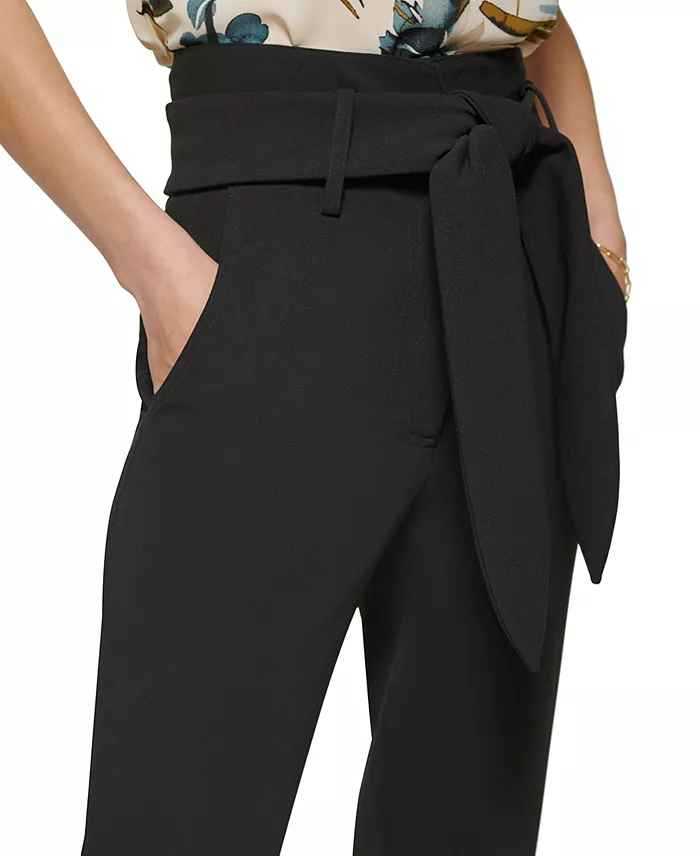 Women's Tie-Waist High-Rise Straight-Fit Pants - thumbnail 8