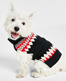 Dog Fair Isle Mock Neck Holiday Sweater, Created for Macy's