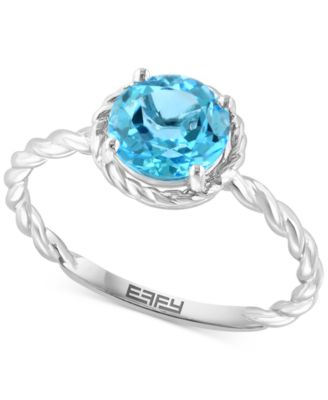 EFFY Collection - Blue Topaz Rope-Framed Ring (1-1/2 ct. t.w.) in Sterling Silver