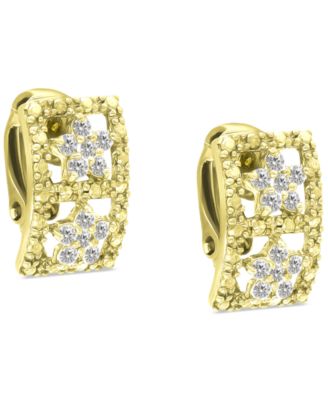 Giani Bernini Cubic Zirconia Dangle Hoop Earrings 18k Gold-Plated Sterling  Silver, Created for Macy's