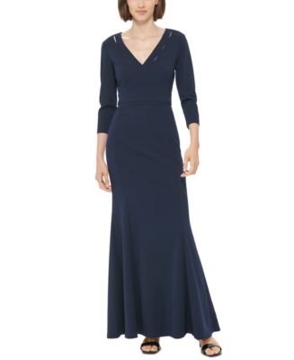 calvin klein evening dresses Women's Cocktail Sequined illusion sleeves elevate a classic Calvin Klein gown that opens in an alluring V at the back. Prom Dresses Dillards Elegant Long