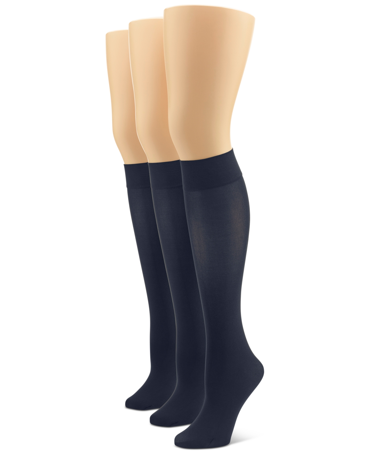 Shop Hue Women's 3-pk. Soft Opaque Knee-high Socks In Navy Pack