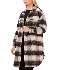 Women's Plaid Snap-Button-Front Shacket