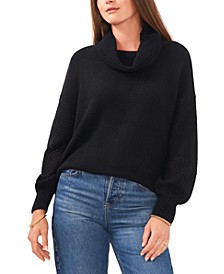 Drop-Shoulder Turtleneck Sweater