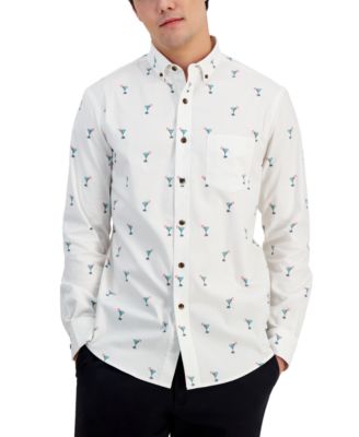 Club Room - Men's Holiday Classic-Fit Printed Button-Down Shirt