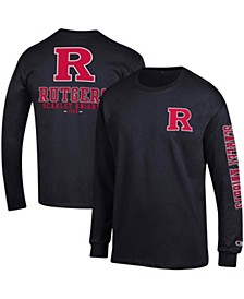Men's Black Rutgers Scarlet Knights Team Stack Long Sleeve T-shirt