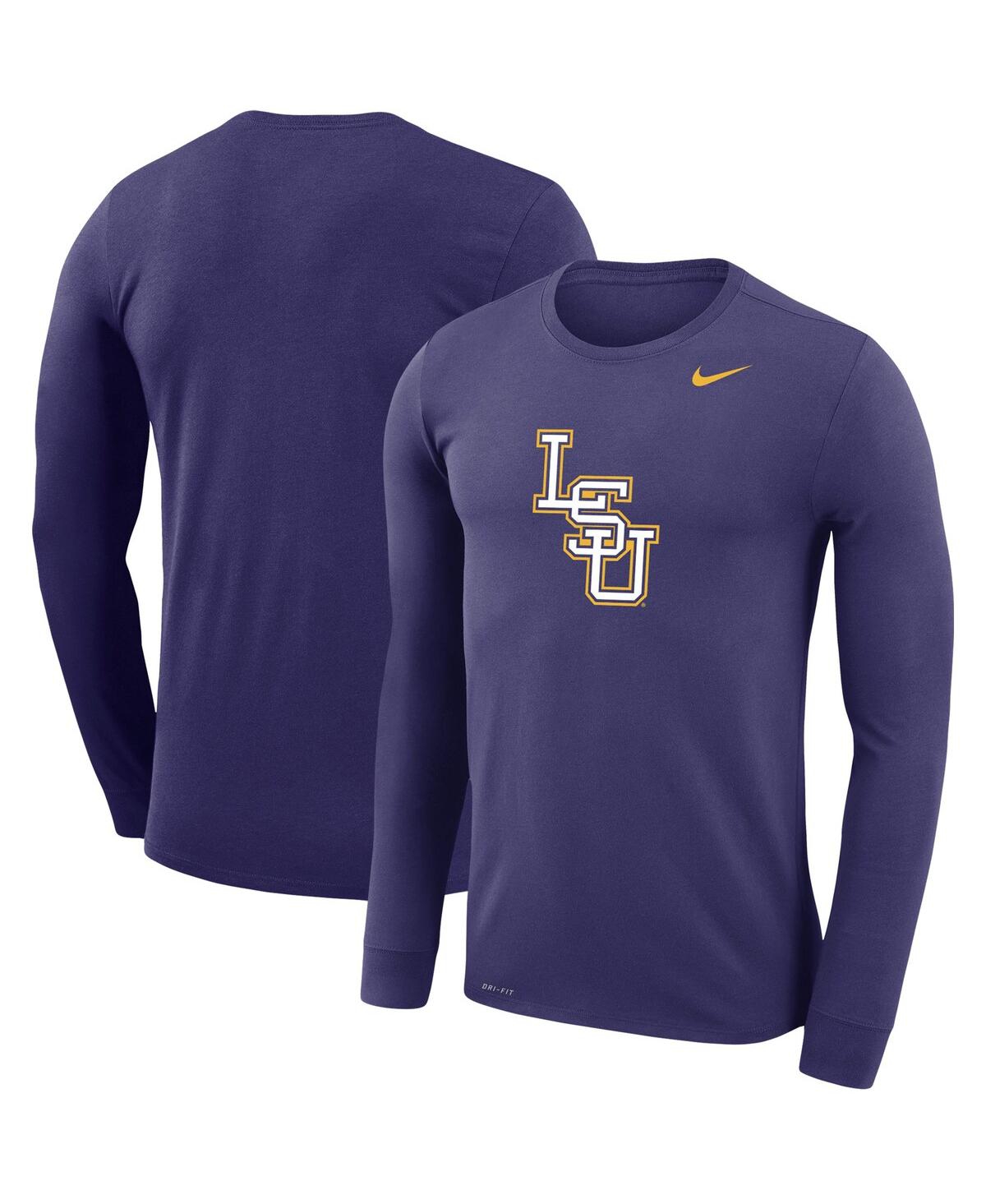 Men's Nike Purple Lsu Tigers School Baseball Logo Performance Legend Long Sleeve T-shirt