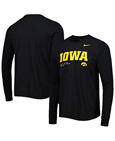 Men's Black Iowa Hawkeyes Team Practice Performance Long Sleeve T-shirt