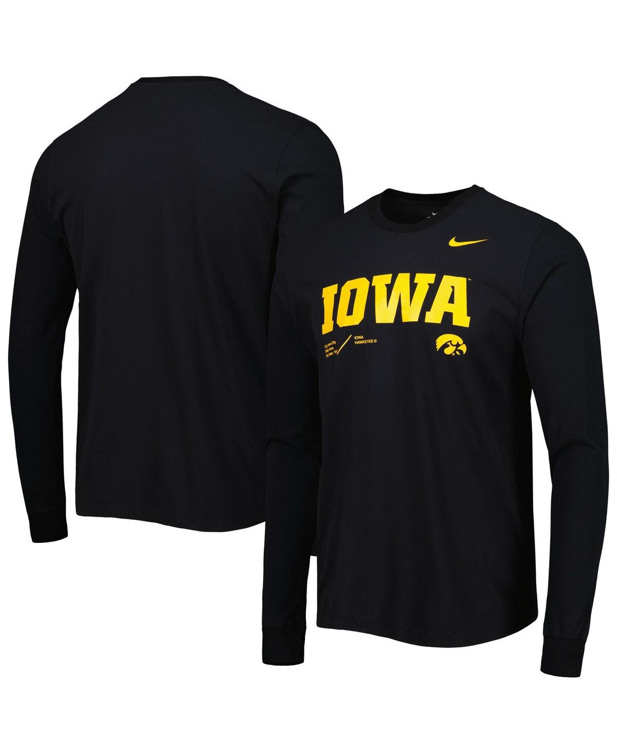 Men's Nike Black Iowa Hawkeyes Team Practice Performance Long Sleeve T-shirt