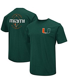 Men's Green Miami Hurricanes Baseball On-Deck 2-Hit T-shirt