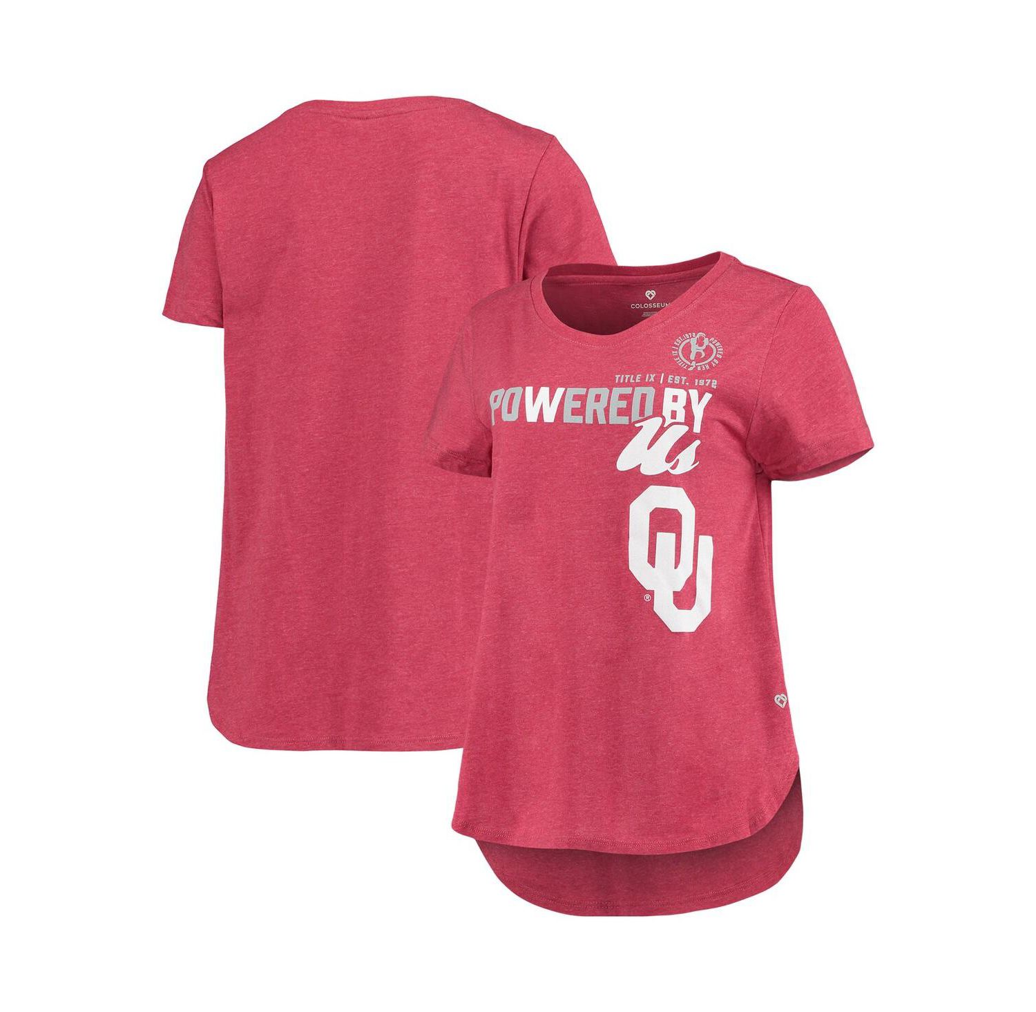Women's Heathered Crimson Oklahoma Sooners PoWered By Title IX T-shirt