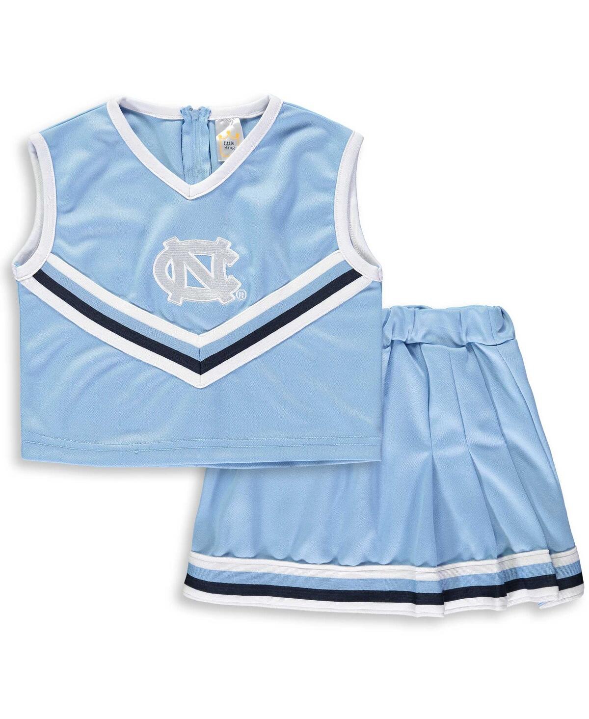 Little King Apparel Kids' Big Girls Carolina Blue North Carolina Tar Heels Two-piece Cheer Set