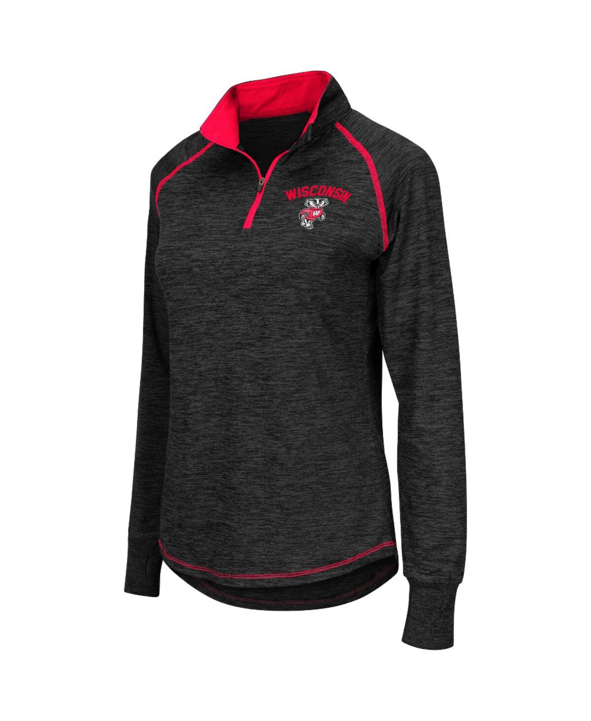 Colosseum Women's Black Maryland Terrapins Bikram 1/4 Zip Long Sleeve Jacket In Black