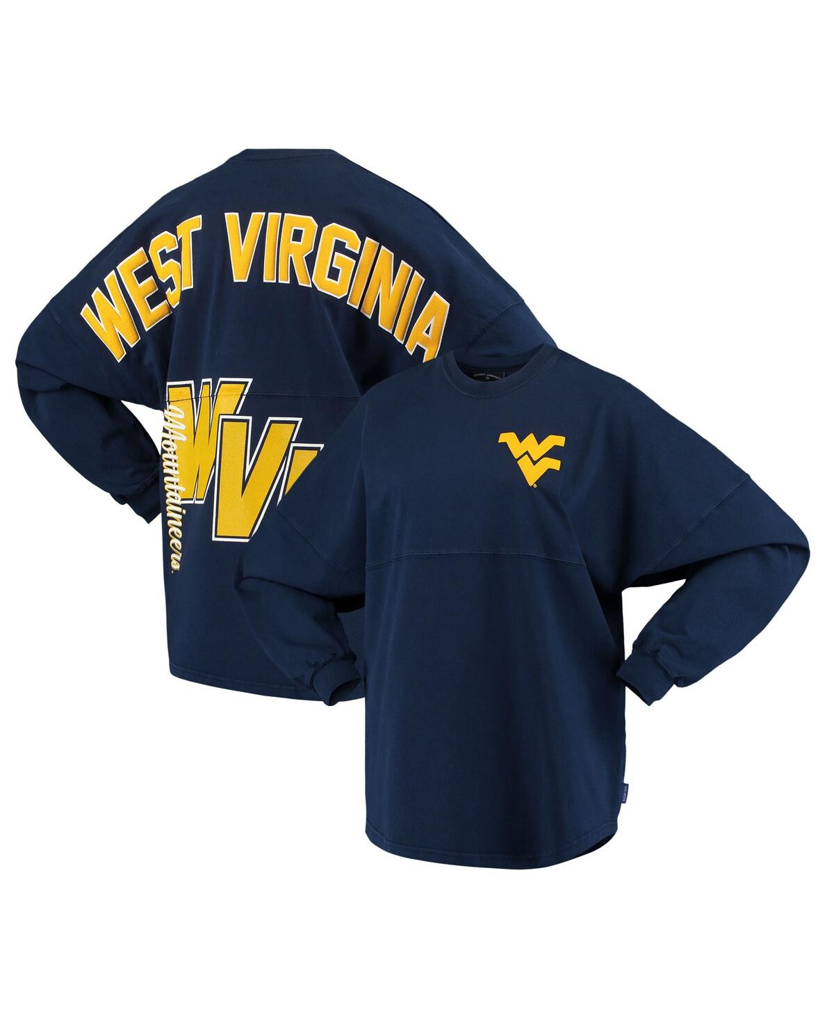 Women's Navy West Virginia Mountaineers Loud n Proud Spirit Jersey T-shirt - Navy