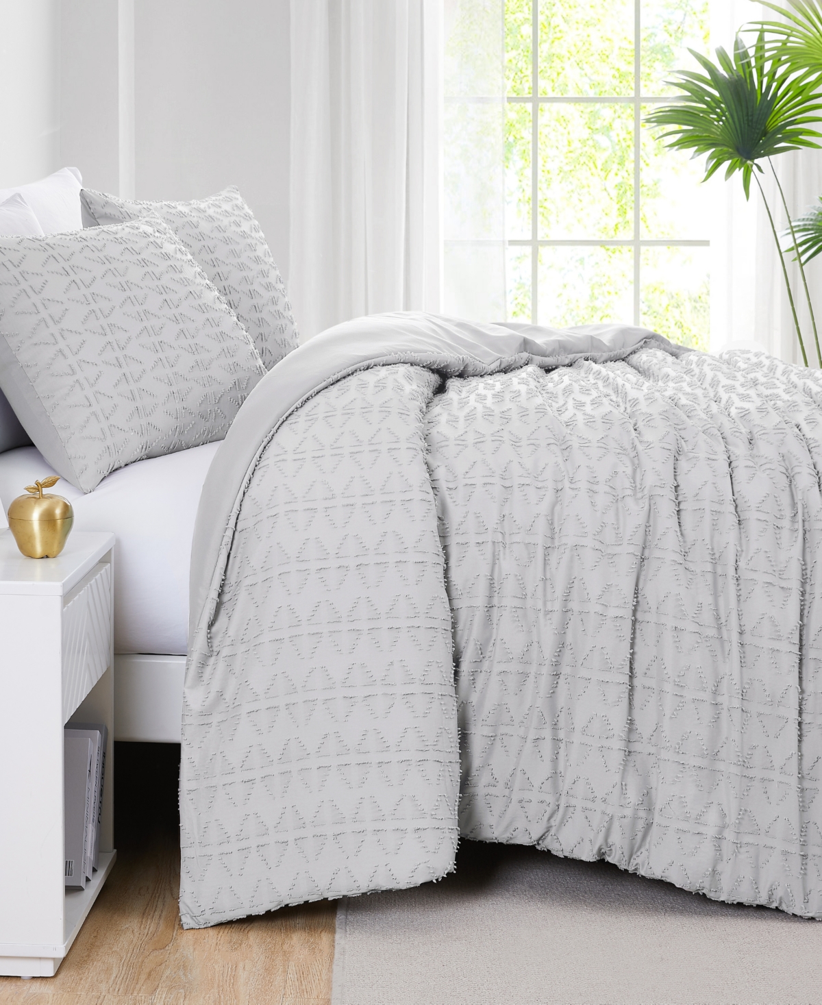 Southshore Fine Linens Dhara 3 Piece Textured Duvet Cover Set, Full/Queen