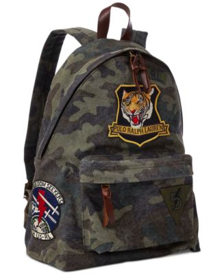 Polo Ralph Lauren Men's Tiger-Patch Camo Canvas Backpack - Macy's