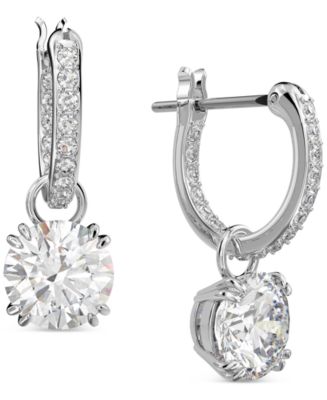 Swarovski Silver-Tone Constella Crystal Drop Earrings - Macy's