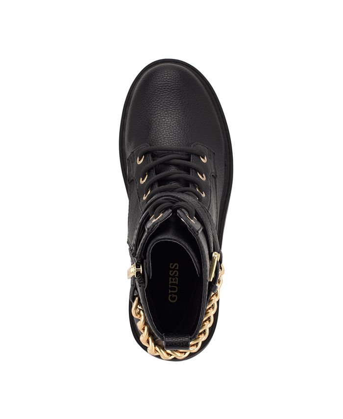 GUESS Women's Olisey Chain Detail Combat Booties & Reviews Booties