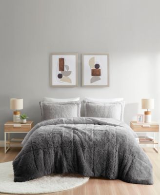 Brielle Ombre Shaggy Faux Fur 2-Pc. Comforter Set, Twin/Twin XL