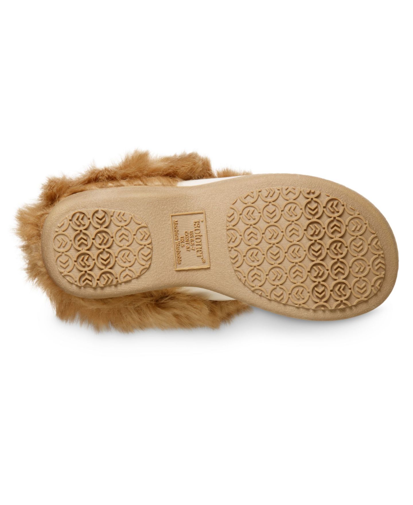 Женские тапочки Isotoner Signature Velour Valerie Comfort Hoodback Slippers, цвет: Ewe — фото 3