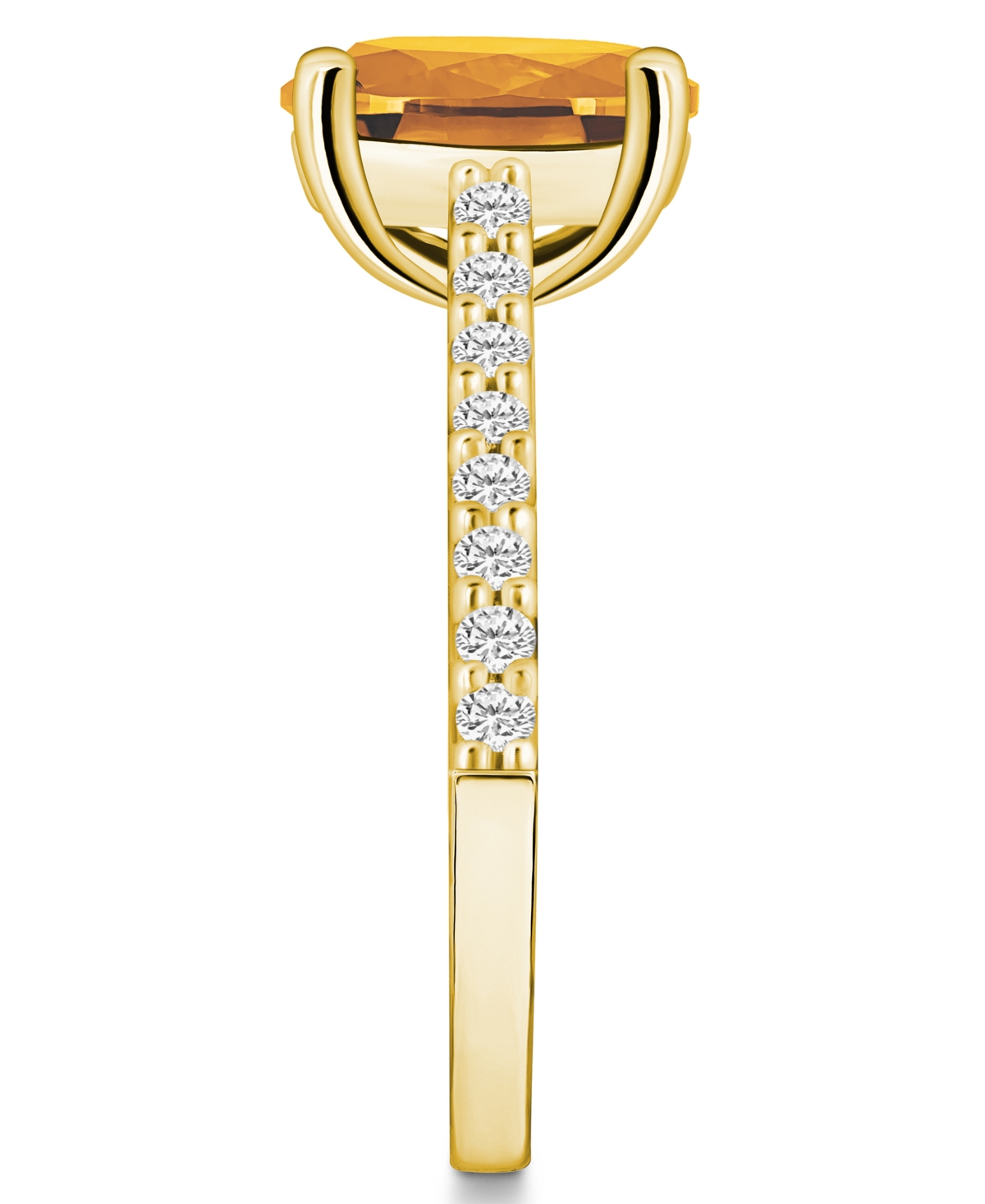 Macy's(2-1/2 ct. t.w.) and Diamond (1/4 ct. t.w.) Ring in 14K Yellow Gold - Citrine