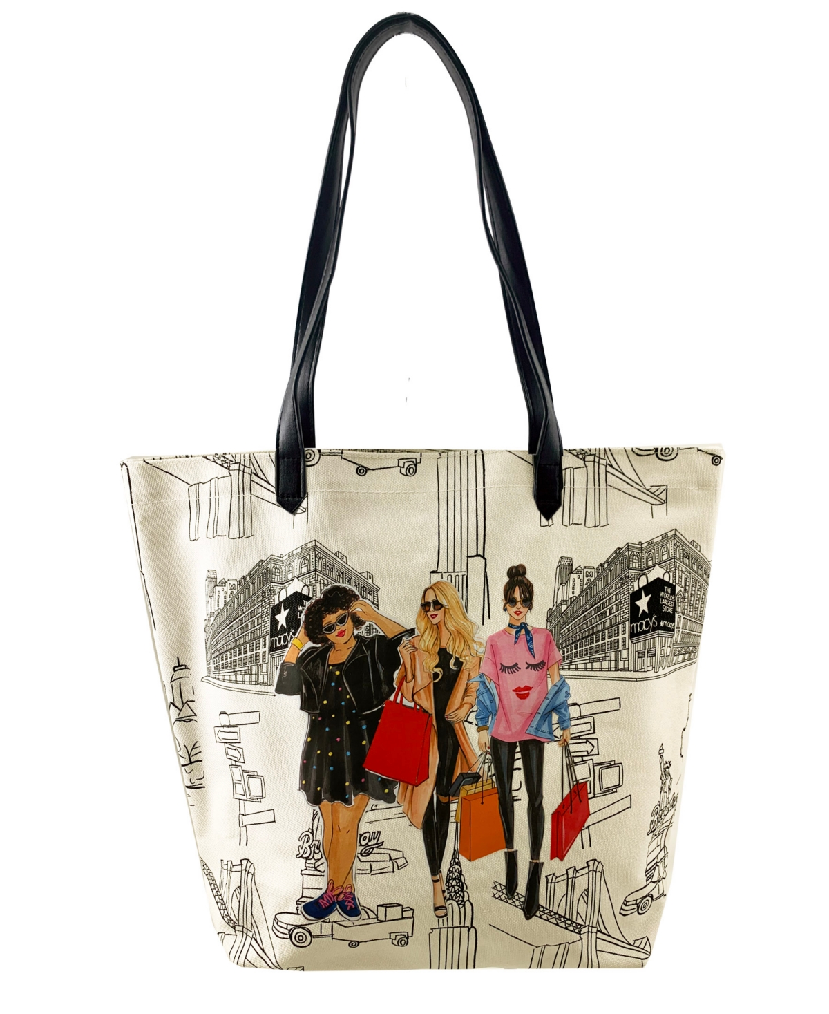 New York City Canvas Tote, Created for Macy's - Natural Canvas