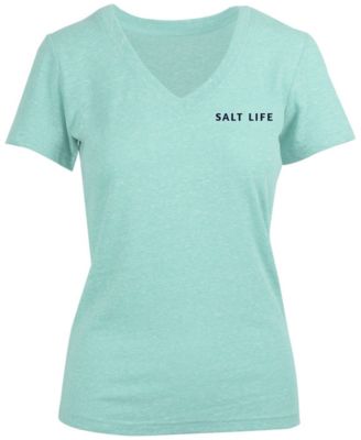 Salt Life - Women's Sailing Flag V-Neck Graphic Print T-Shirt