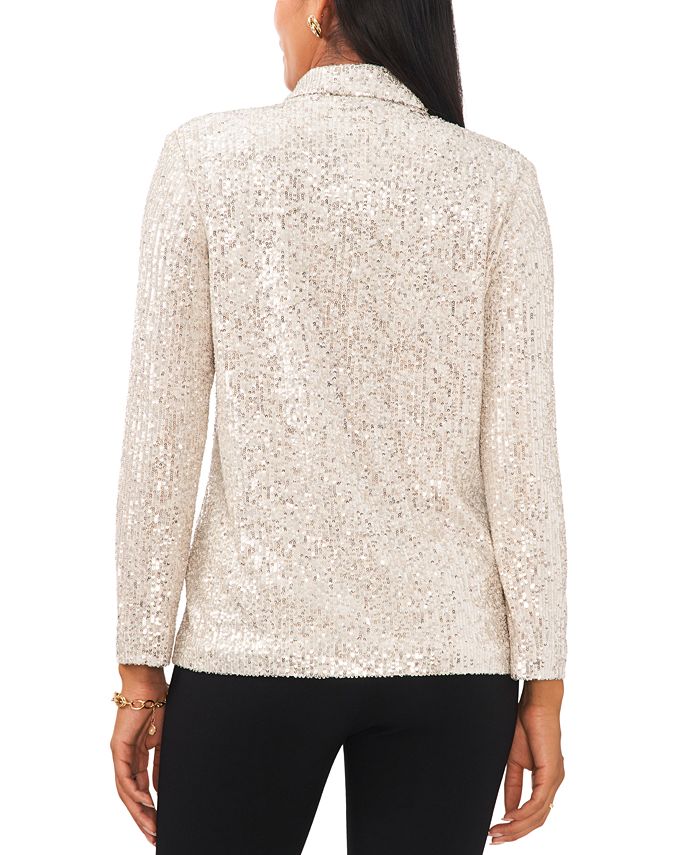 MSK Women's Sequined Notched Collar OpenFront Jacket Macy's