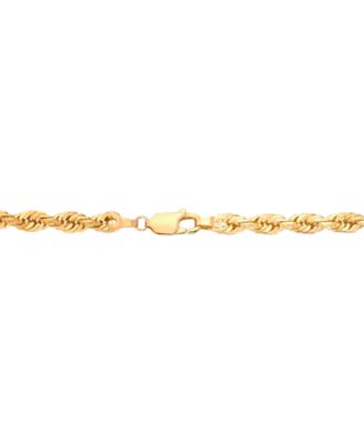Diamond Cut Rope Chain 22“ Necklace (4-3/8mm) in 10k Yellow Gold