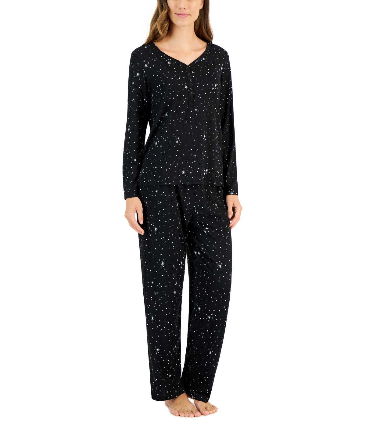 Charter Club Women's Long Sleeve Soft Knit Pajama Set, Created for Macy's