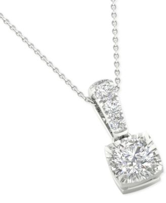 Macy's Diamond Pendant 18" Necklace (1/3 Ct. T.w.) In 14K White Gold ...