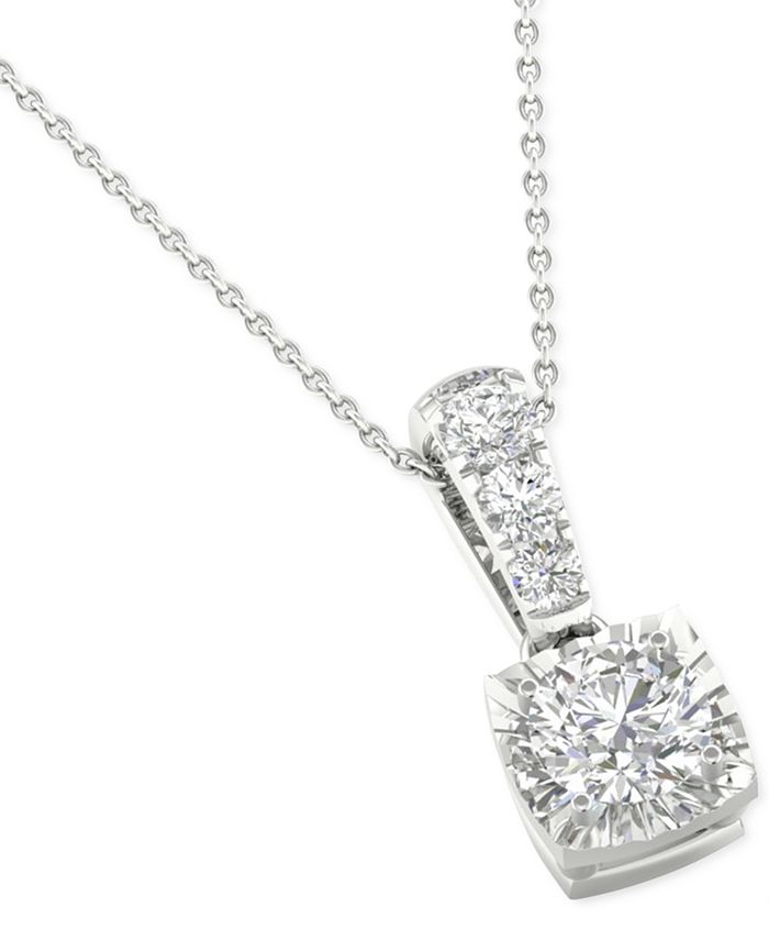 Macy's Diamond Pendant 18" Necklace (1/3 ct. t.w.) in 14K White Gold