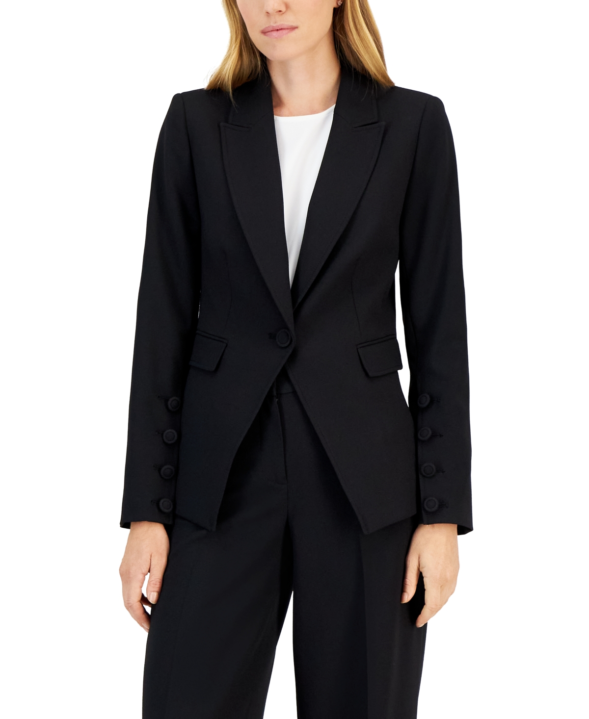 One-Button Blazer - Black