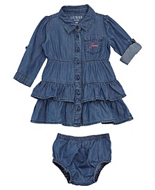 Baby Girls Light Denim Fit and Flare Dress