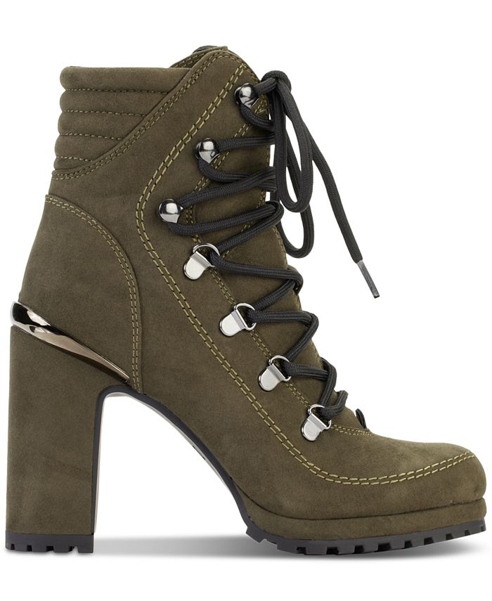 Dkny Womens Lenni Lace Up Platform Block Heel Boots And Reviews Booties Shoes Macys 0583