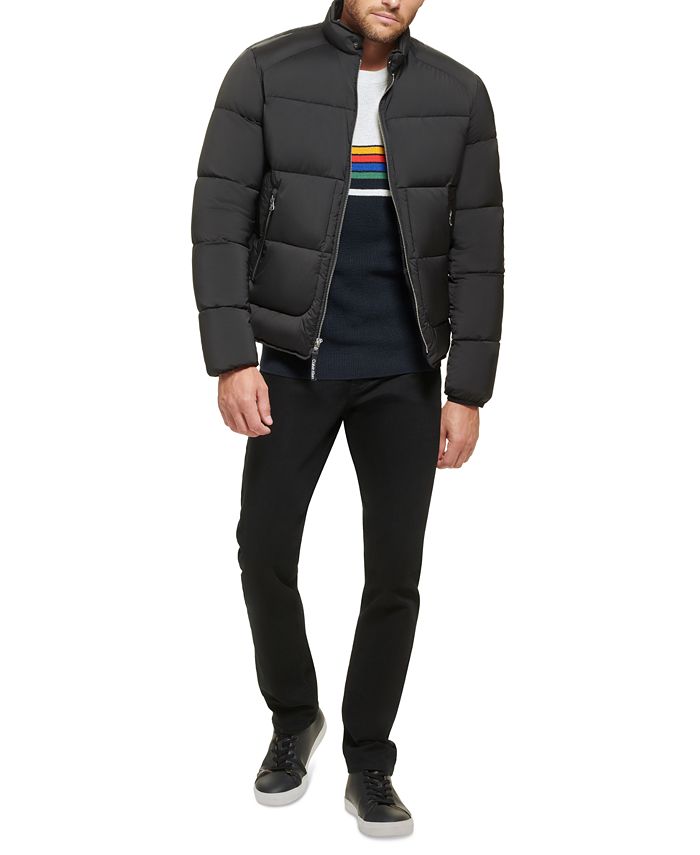 Calvin Klein Men's Stretch Medium Weight Moto Jacket & Reviews - Coats ...