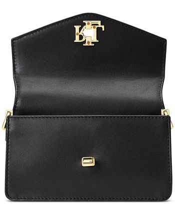 Lauren by Ralph Lauren Small Leather Tayler Convertible Crossbody Bag in  Black