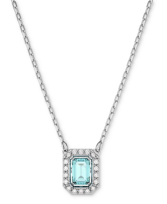 Swarovski Silver-Tone Millenia Blue Crystal Pendant Necklace, 14-7