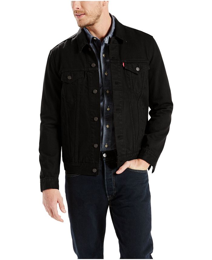 Levi's Mens Denim Trucker Jacket - Stretch | Black | Regular Large | Coats + Jackets Denim Jackets