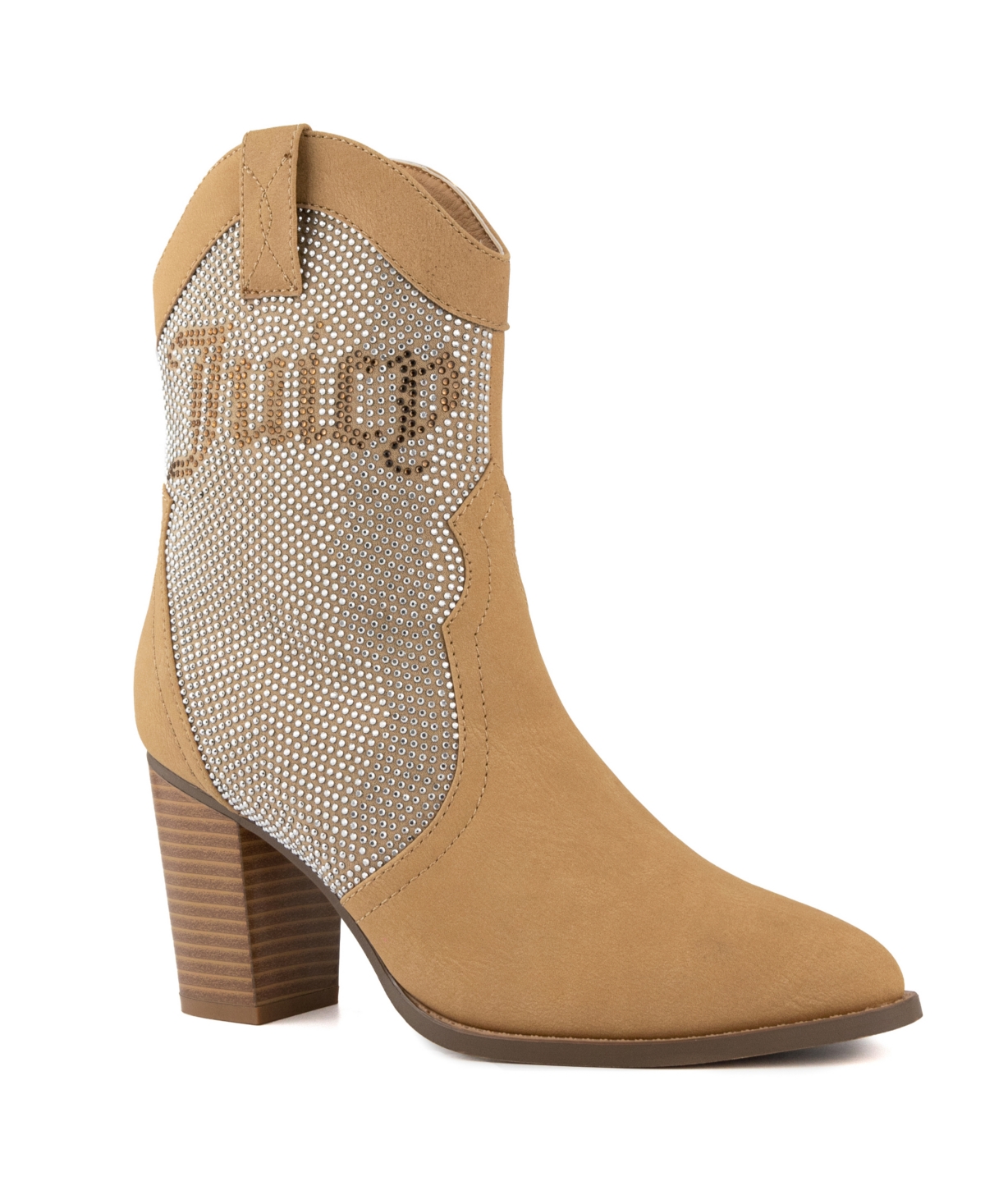 Juicy Couture Women's Tamra Embellished Western Boots In Tan