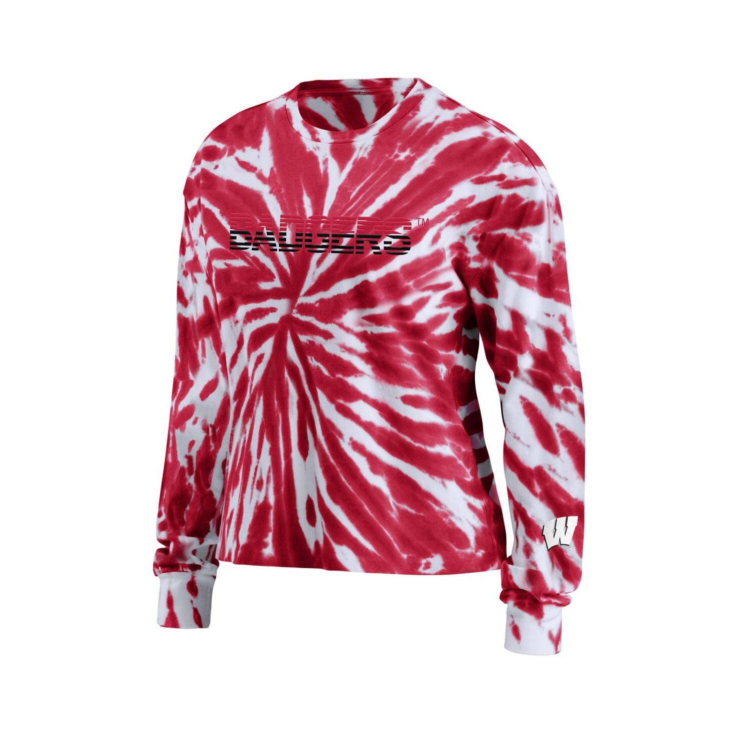 Women's Red Wisconsin Badgers Tie-Dye Long Sleeve T-shirt