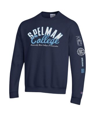 Men's Navy Spelman College Jaguars 2-Hit Powerblend Pullover Sweatshirt