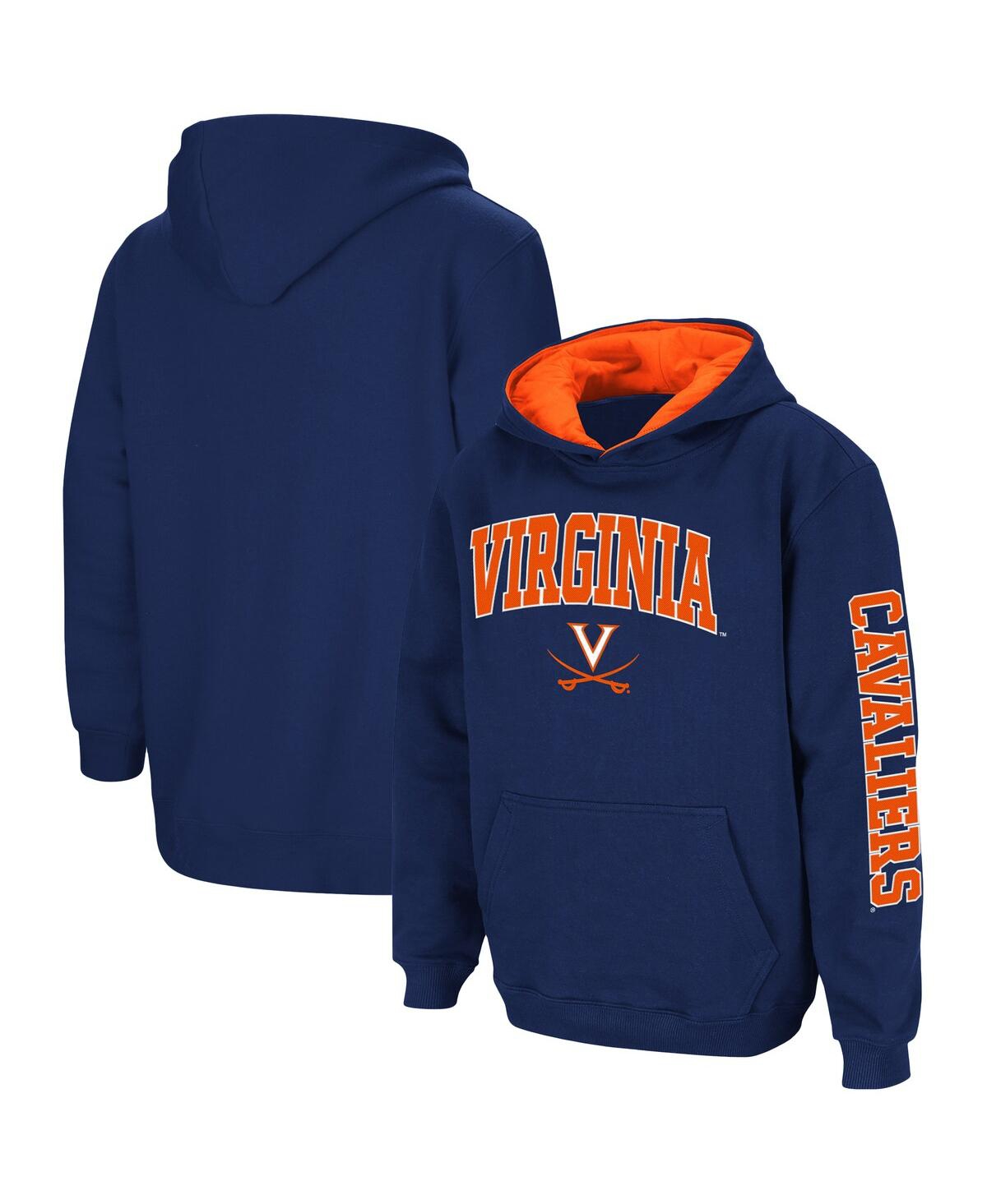 Colosseum Youth  Navy Virginia Cavaliers 2-hit Pullover Hoodie In Navy