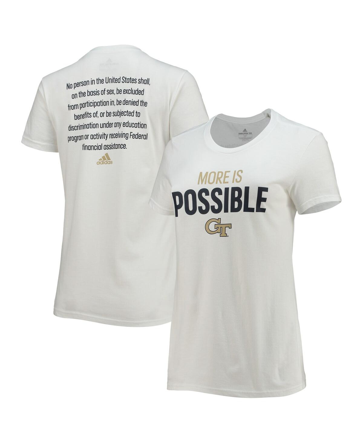 Women's adidasGeorgia Tech Yellow Jackets More Is Possible T-shirt - White