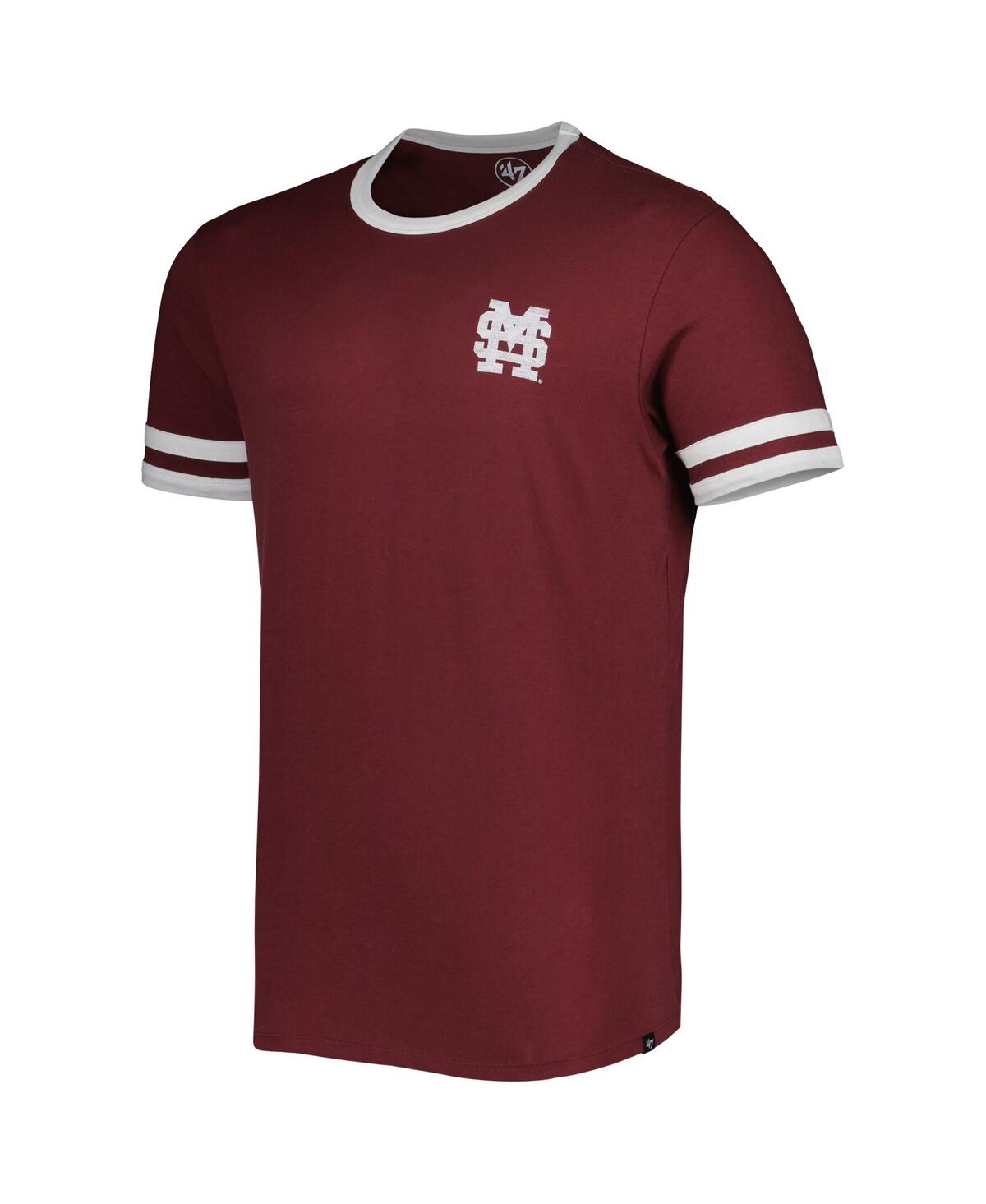 Shop 47 Brand Men's '47 Maroon Mississippi State Bulldogs Otis Ringer T-shirt